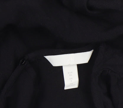 Womens UK Size 8 H&M Black Basic Blouse