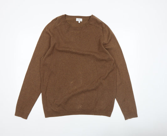 Mens UK Size L NEXT Brown Pullover Jumper