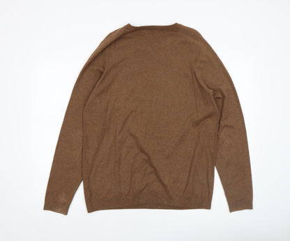 Mens UK Size L NEXT Brown Pullover Jumper