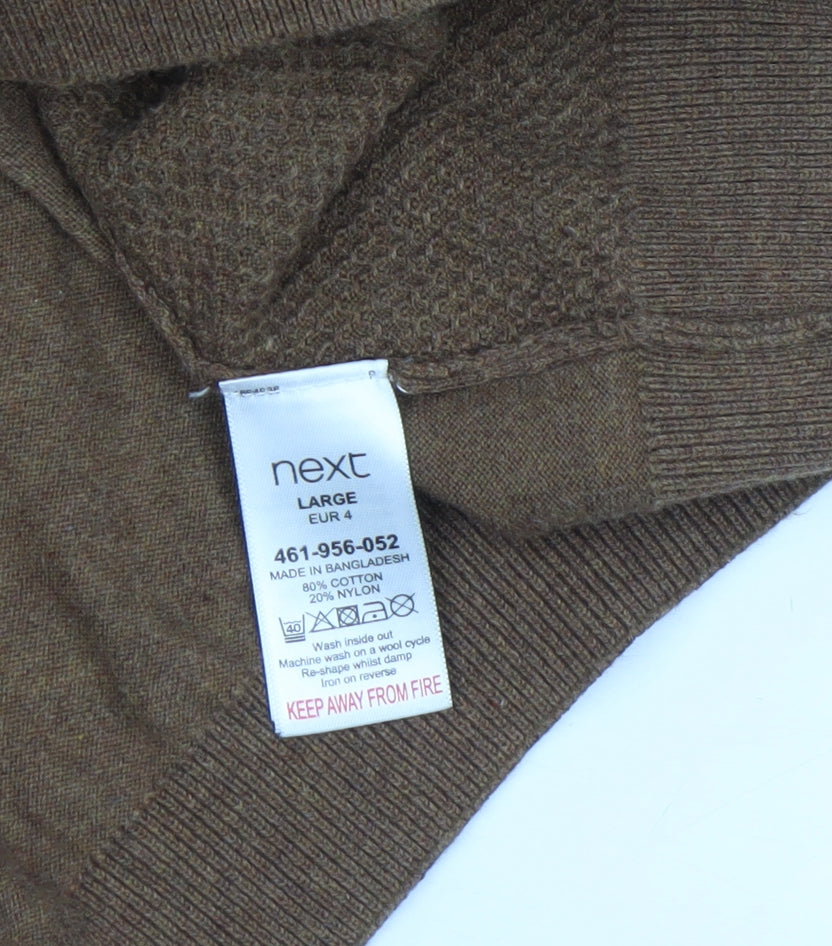 Mens UK Size L NEXT Brown Pullover Jumper