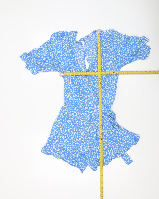 Womens UK Size XS Ghanda Co One-Piece Blue Playsuit