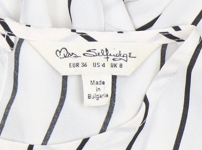 Womens UK Size 8 Miss Selfridge White Tunic Blouse