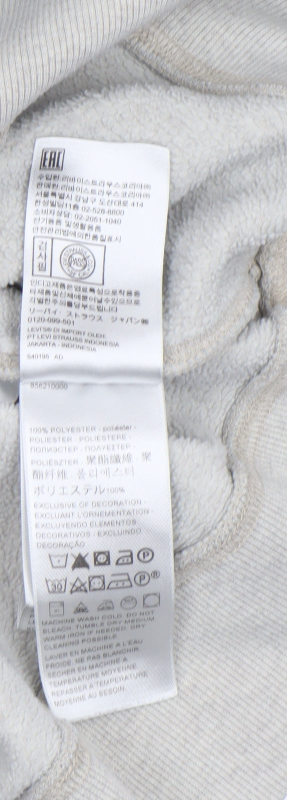 Mens UK Size S Levi's Grey Pullover Sweatshirt
