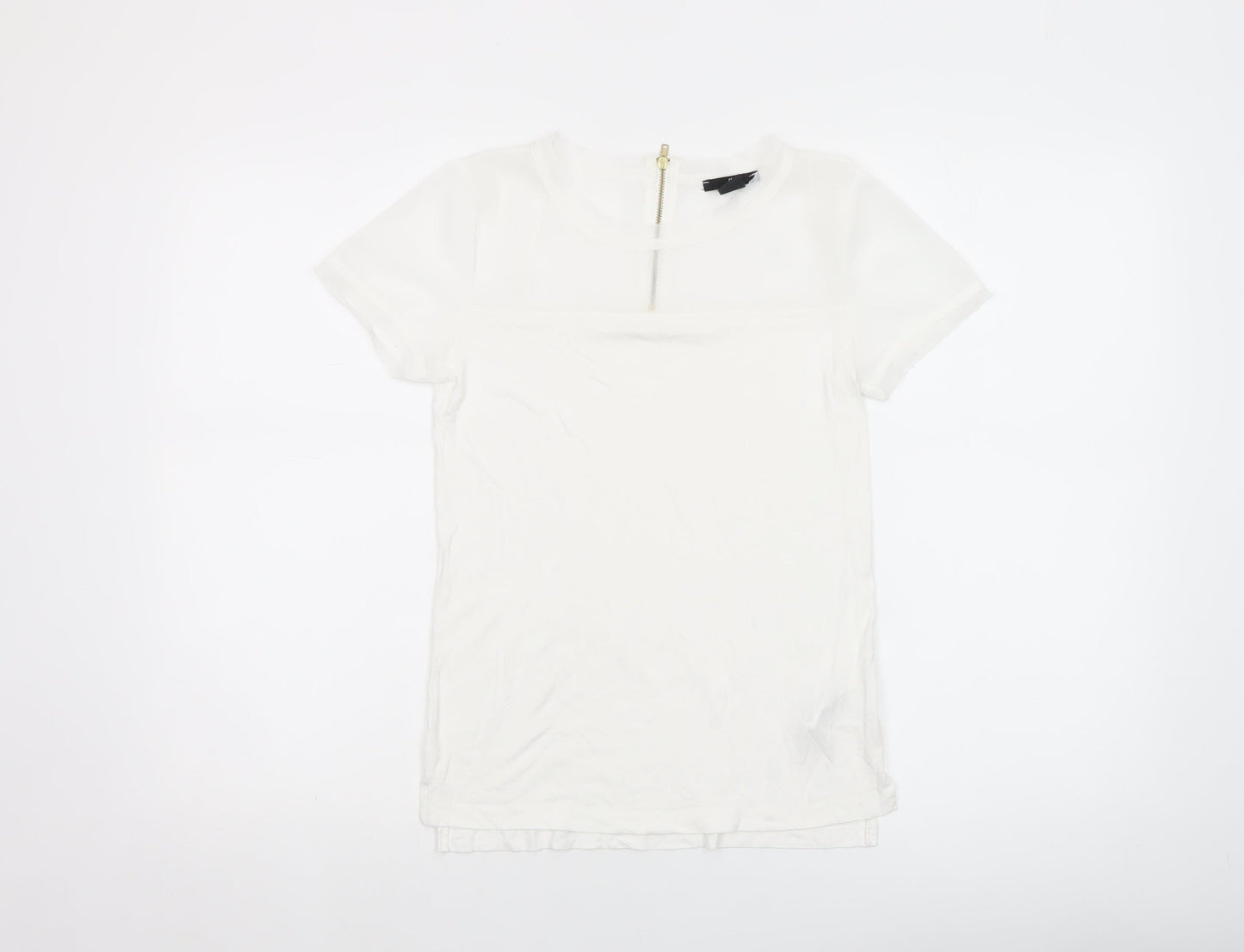 Womens UK Size XS H&M White Basic T-Shirt