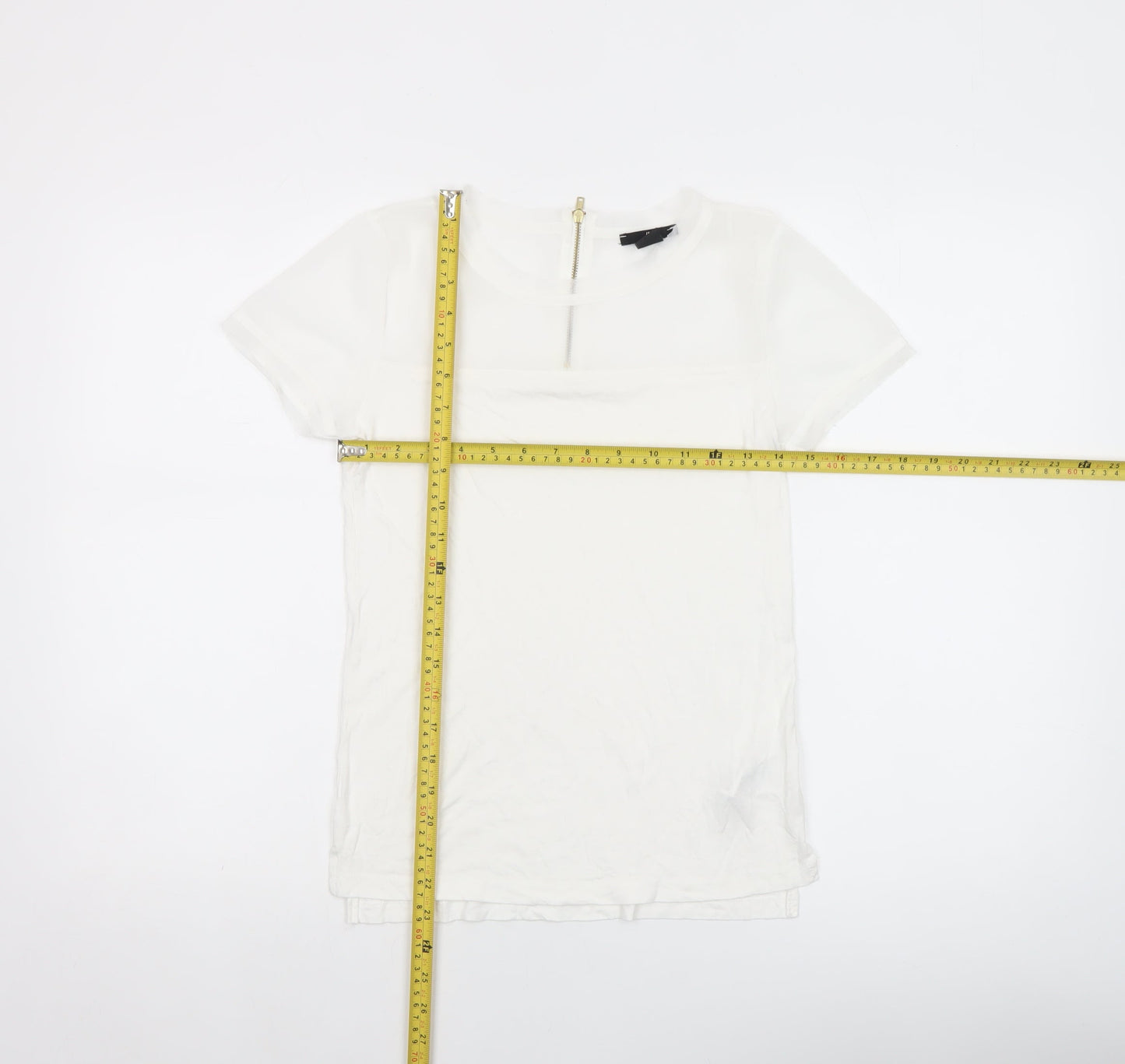 Womens UK Size XS H&M White Basic T-Shirt