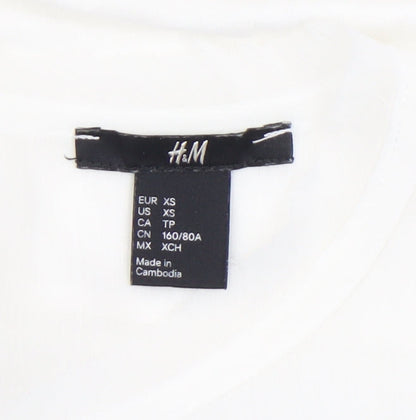 Womens UK Size XS H&M White Basic T-Shirt