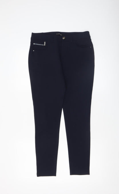 Womens UK Size 12 Dunnes Slim Fit CasualBusinessWorkwear Black Trousers
