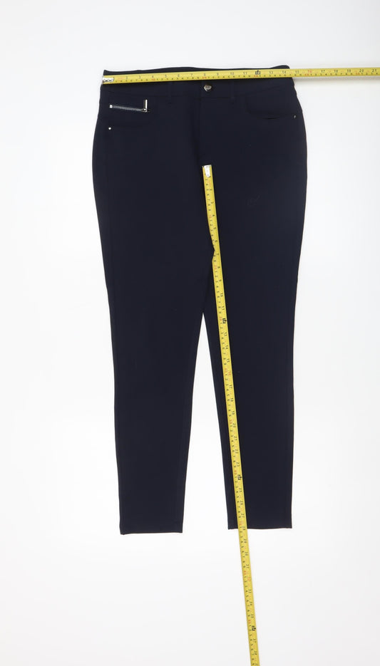 Womens UK Size 12 Dunnes Slim Fit CasualBusinessWorkwear Black Trousers