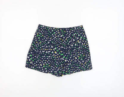 Zara Women Blue Floral Print Chino Shorts XS