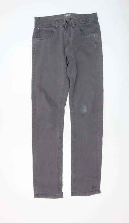 Mens UK Size 30 TREZ Denim Regular Fit Straight Grey Jeans