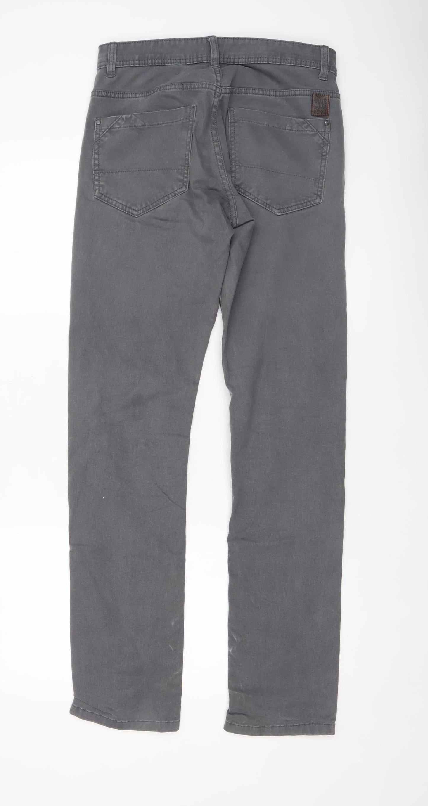 Mens UK Size 30 TREZ Denim Regular Fit Straight Grey Jeans