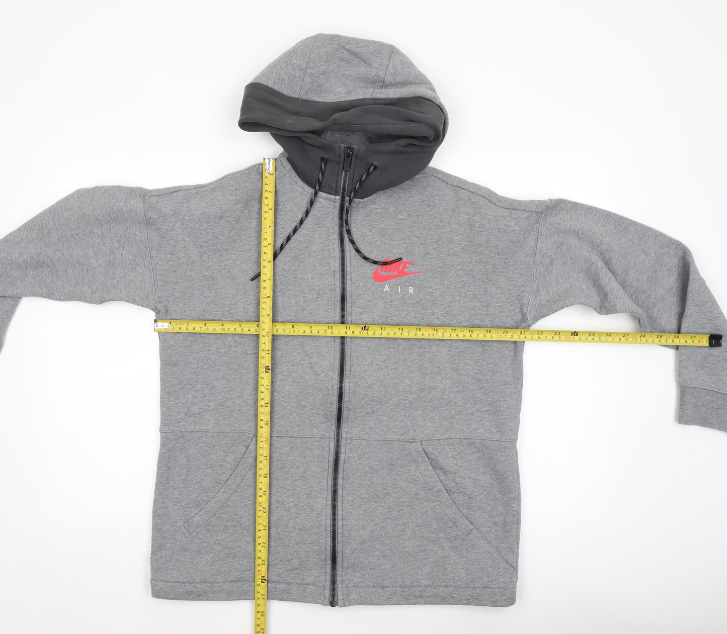 Mens UK Size M Nike Grey Full Zip Hoodie