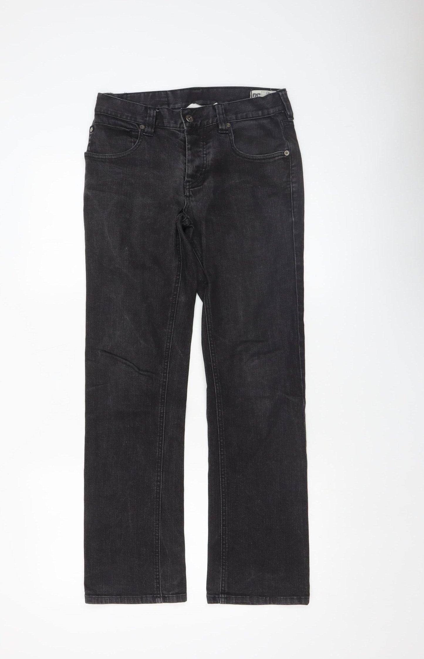 Mens UK Size M DC Slim Fit Straight Black Jeans
