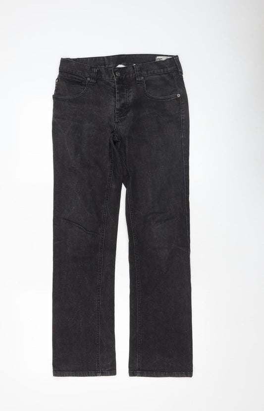 Mens UK Size M DC Slim Fit Straight Black Jeans