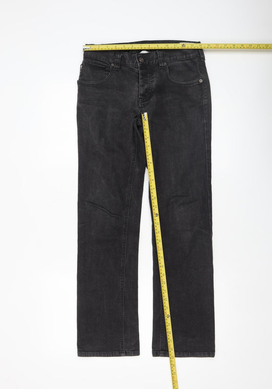 Mens UK Size M DC Slim Fit Straight Black Jeans