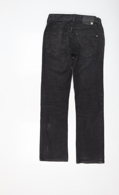 Mens UK Size M DC Slim Fit Straight Black Jeans