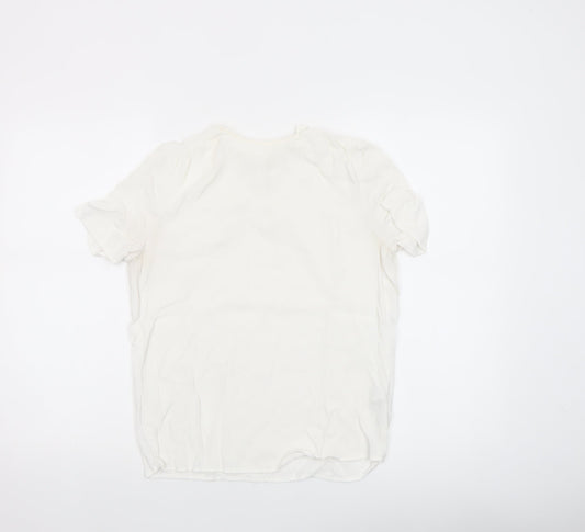 Womens UK Size 8 H&M White Basic Blouse