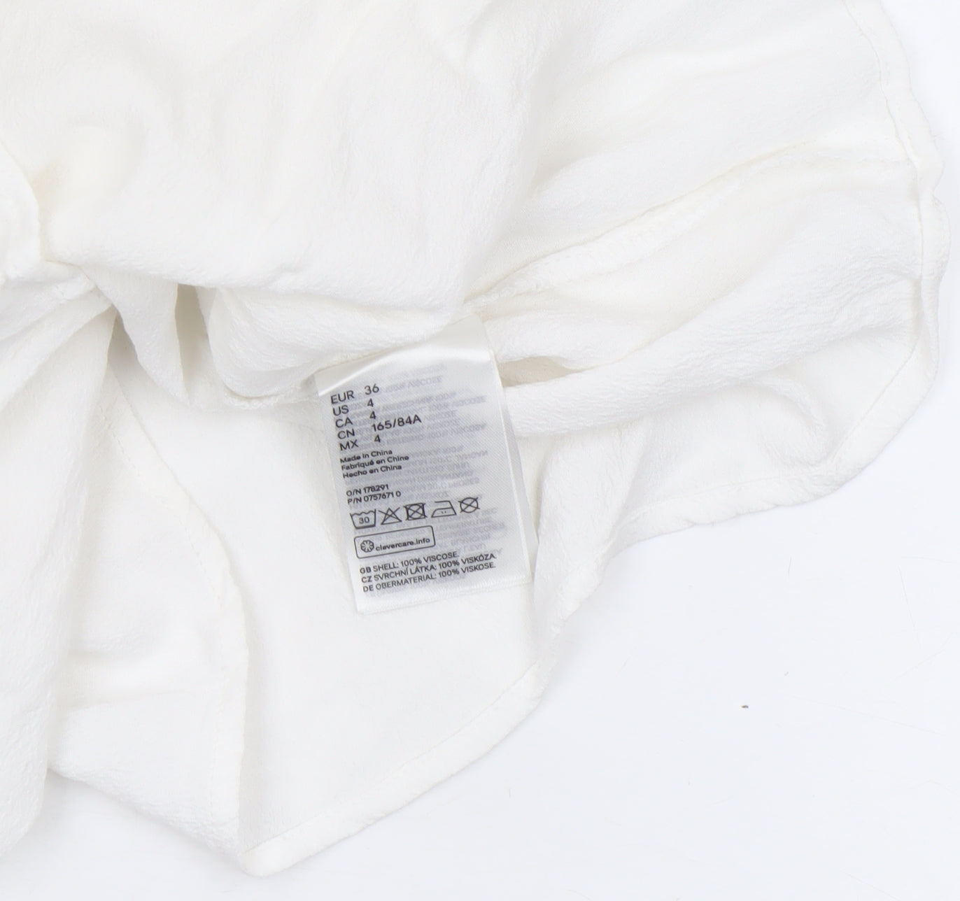 Womens UK Size 8 H&M White Basic Blouse
