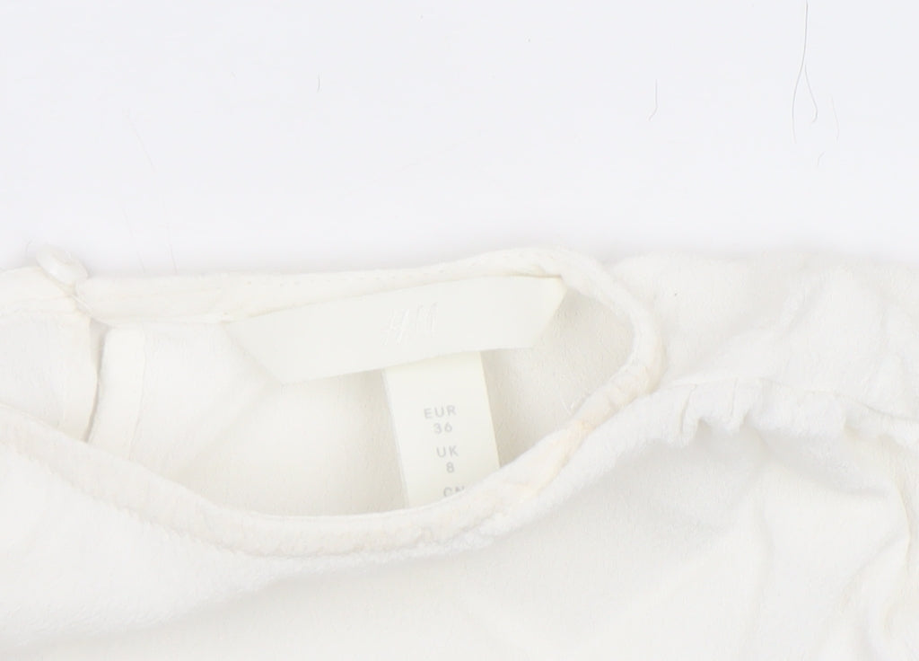 Womens UK Size 8 H&M White Basic Blouse