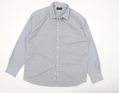 Mens UK Collar Size 19 Marks and Spencer Smart Blue  Dress Shirt