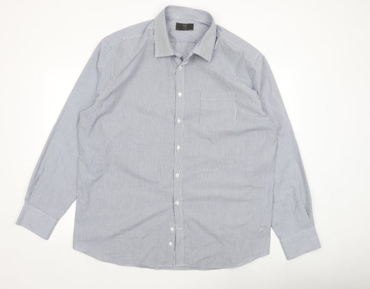 Mens UK Collar Size 19 Marks and Spencer Smart Blue  Dress Shirt