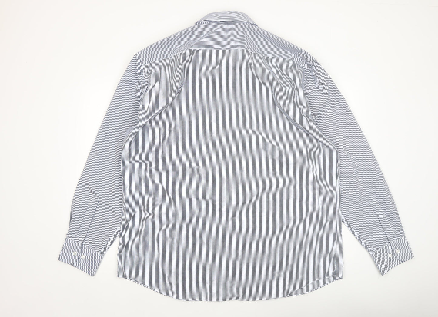 Mens UK Collar Size 19 Marks and Spencer Smart Blue  Dress Shirt