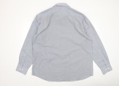 Mens UK Collar Size 19 Marks and Spencer Smart Blue  Dress Shirt