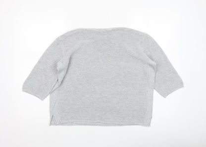 Womens UK Size L Fransa Grey Pullover Jumper