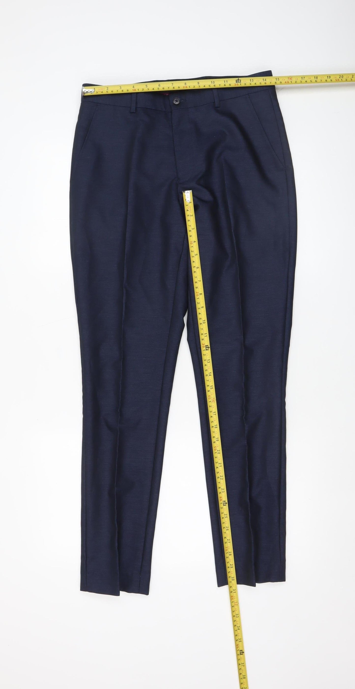 Mens UK Size 30R Taylor & Wright Regular Fit Dress Pants Blue Trousers