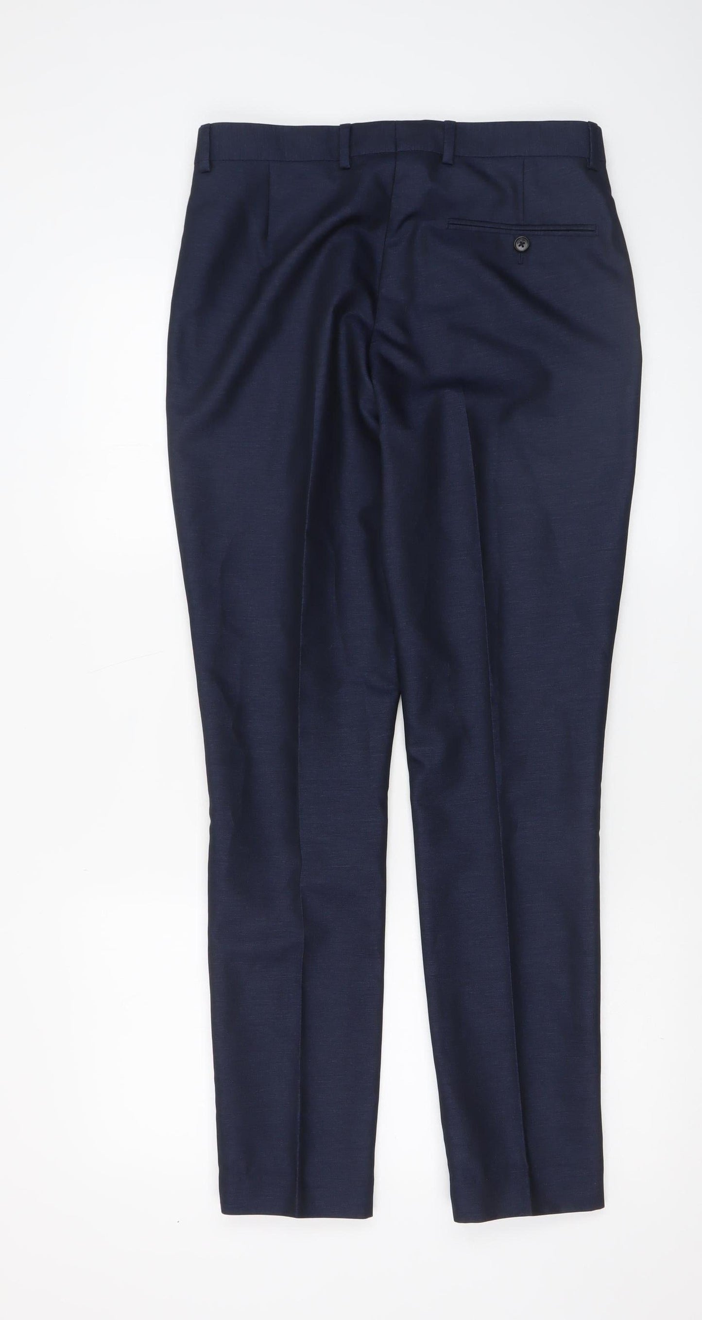 Mens UK Size 30R Taylor & Wright Regular Fit Dress Pants Blue Trousers
