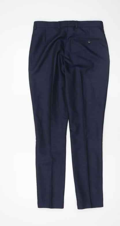 Mens UK Size 30R Taylor & Wright Regular Fit Dress Pants Blue Trousers