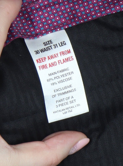 Mens UK Size 30R Taylor & Wright Regular Fit Dress Pants Blue Trousers