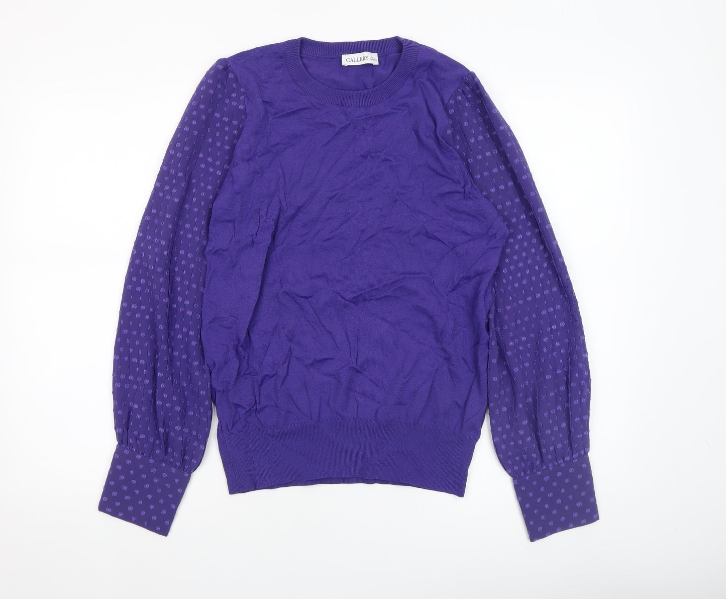 Womens UK Size M Gallery Purple Pullover Jumper