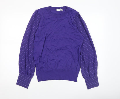 Womens UK Size M Gallery Purple Pullover Jumper