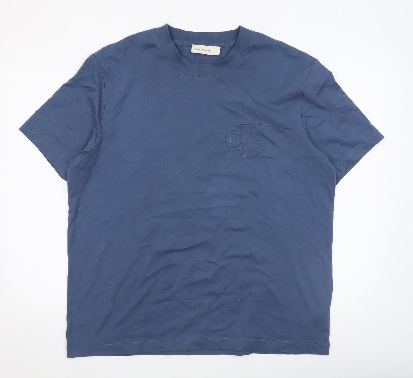 Mens UK Size L Calvin Klein Jeans Blue  T-Shirt