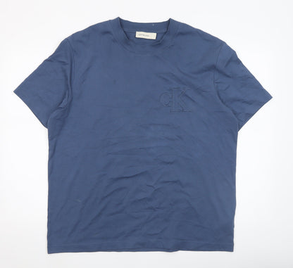 Mens UK Size L Calvin Klein Jeans Blue  T-Shirt