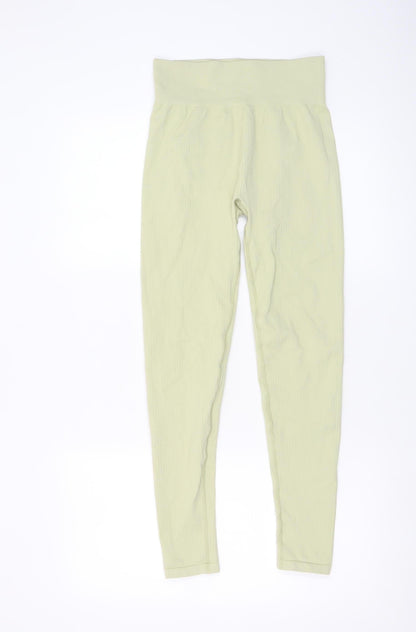 Womens UK Size S H&M Slim Fit Leggings Green Leggings