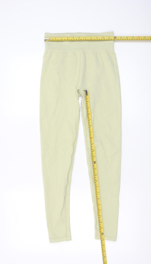 Womens UK Size S H&M Slim Fit Leggings Green Leggings
