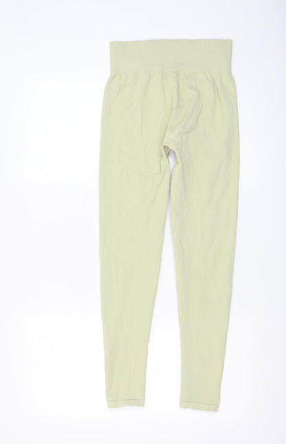 Womens UK Size S H&M Slim Fit Leggings Green Leggings