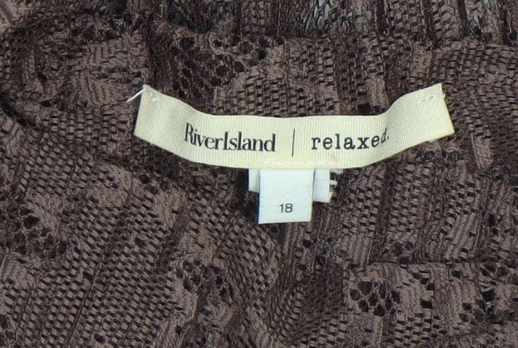 Womens UK Size 18 River Island Brown Classic Blouse