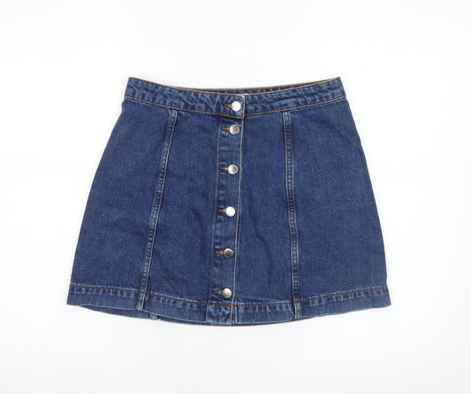 Womens UK Size 10 Topshop A-Line Denim Skirt