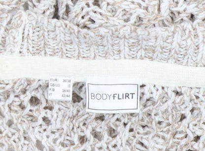 Womens UK Size S Bodyflirt Beige Cardigan Jumper