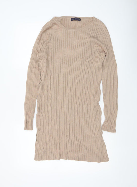 Womens UK Size 10 Marks and Spencer Beige Tunic Jumper