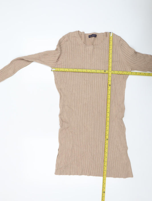 Womens UK Size 10 Marks and Spencer Beige Tunic Jumper
