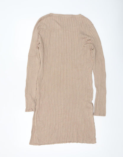 Womens UK Size 10 Marks and Spencer Beige Tunic Jumper