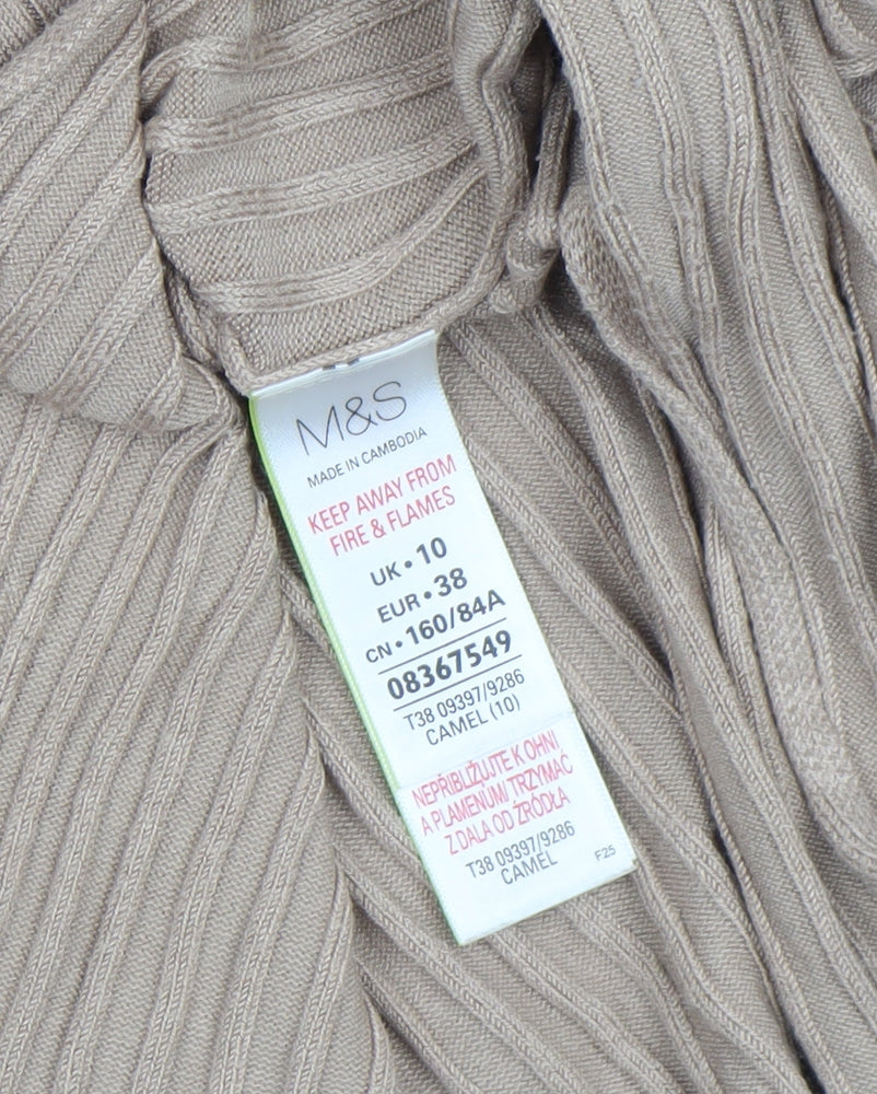 Womens UK Size 10 Marks and Spencer Beige Tunic Jumper