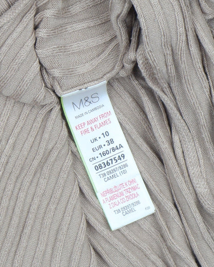 Womens UK Size 10 Marks and Spencer Beige Tunic Jumper