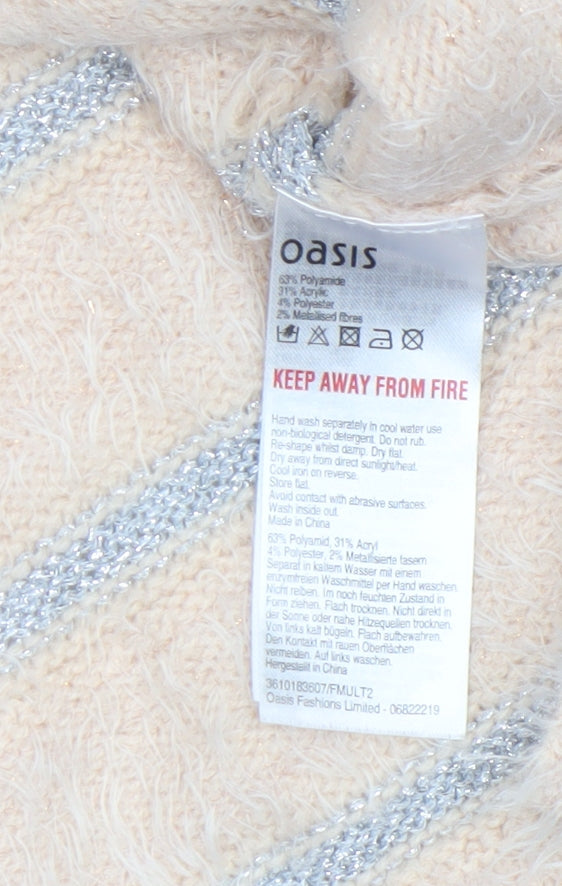 Womens UK Size XS Oasis Beige Pullover Jumper