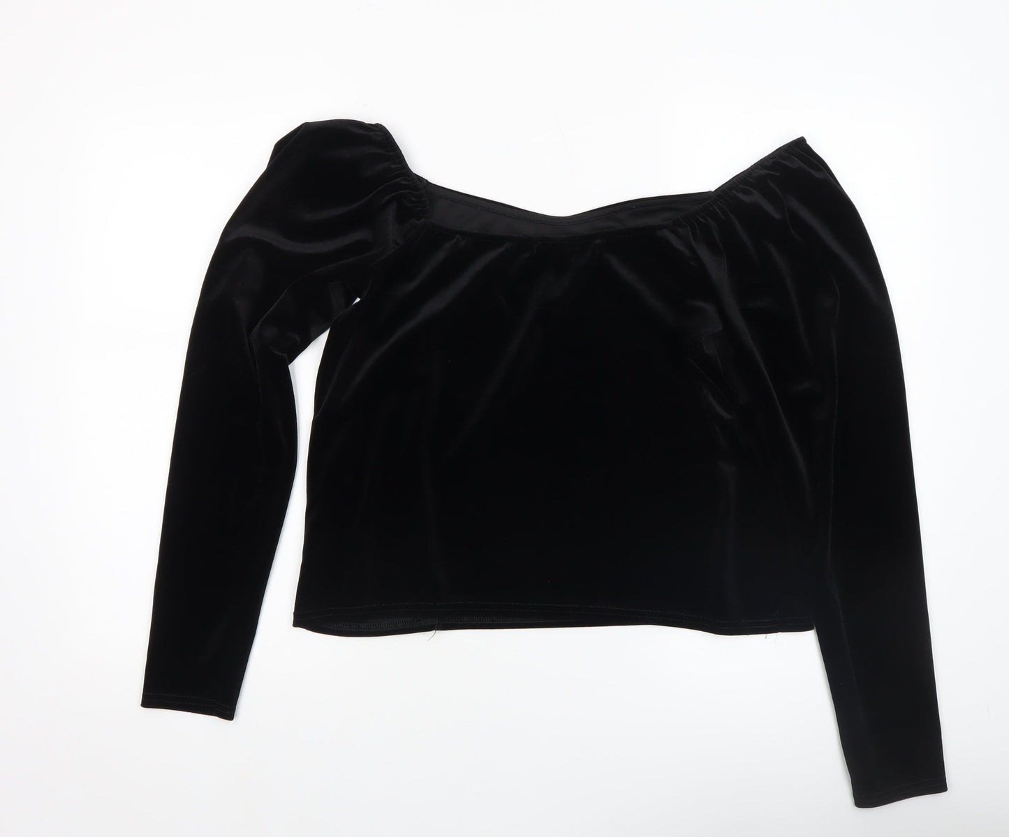 Womens UK Size L Oasis Black Cropped Blouse