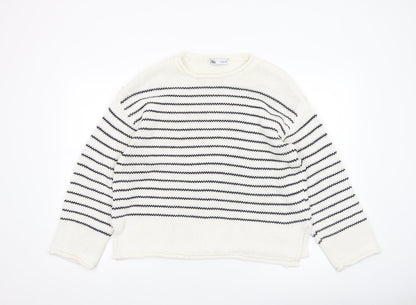 Womens UK Size L Zara Ivory Pullover Jumper